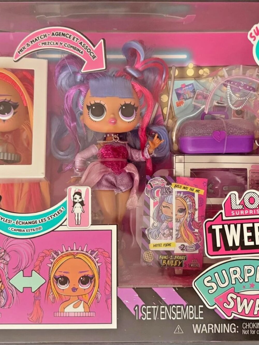 L.O.L. Surprise! Tweens Surprise Swap Buns-2-Braids Bailey Fashion Doll – NWT